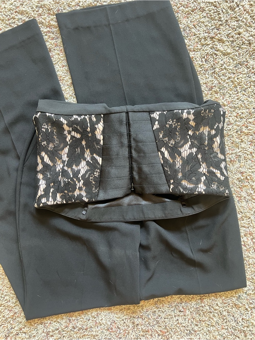 WHBM Strapless Lace Bust Wide-Leg Jumpsuit - Picture 9 of 14